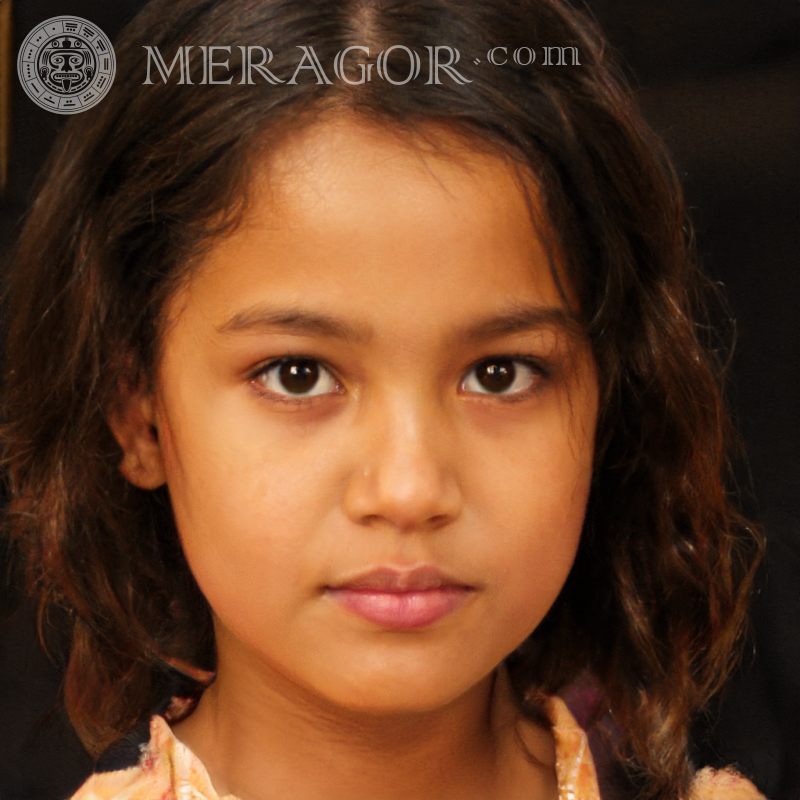 Face of a mulatto girl 10 years old Blacks Small girls Faces, portraits
