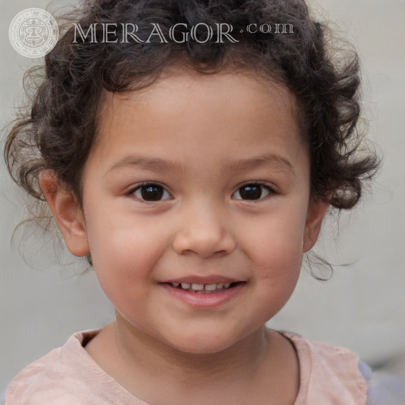 Niña mexicana de 3 años en avatar Niñas Negros Caras, retratos