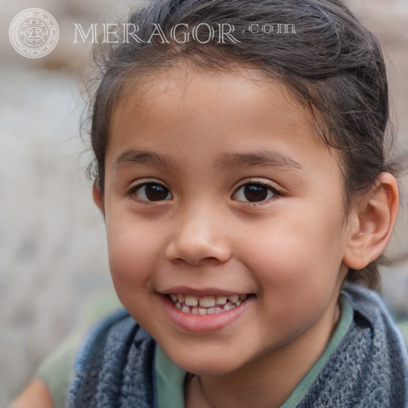 Fille mexicaine de 4 ans sur avatar Petites filles Noirs Visages, portraits