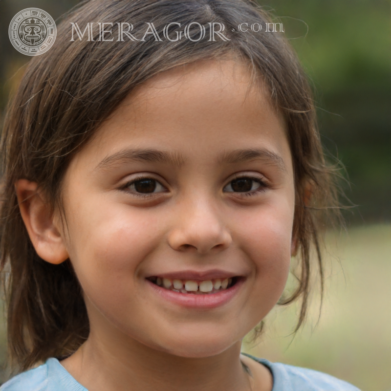 Photo face of a little portuguese girl Blacks Brazilians Europeans Spaniards