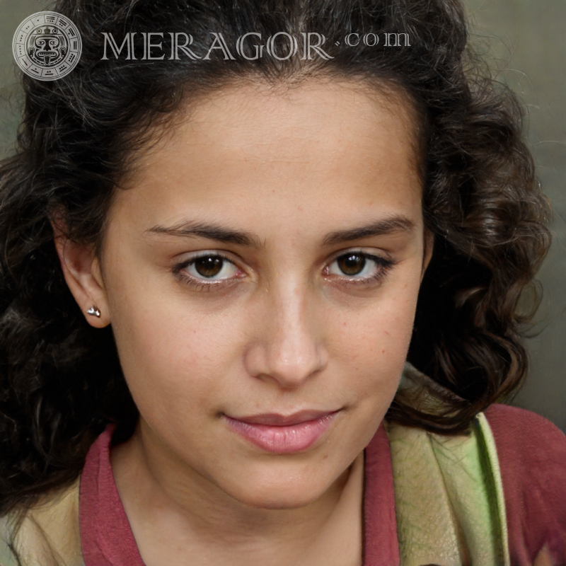Portrait of a Spanish girl for registration Blacks Brazilians Europeans