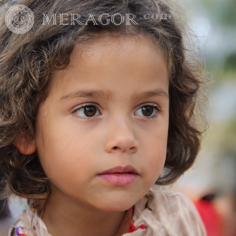 Spanish beautiful little girl face Spaniards Brazilians Mexicans