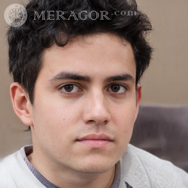 Le visage un mec ordinaire sur un avatar de 19 ans Visages de jeunes hommes Britanniques Européens Visages, portraits