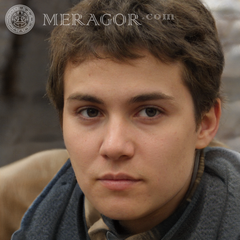 O rosto de um cara teimoso no avatar Rostos de rapazes Europeus Pessoas francesas Pessoa, retratos