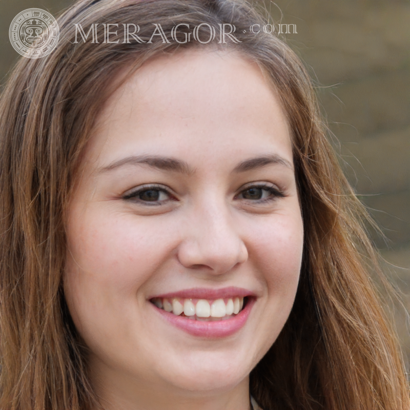 Face of a cheerful woman on an avatar British Europeans Women