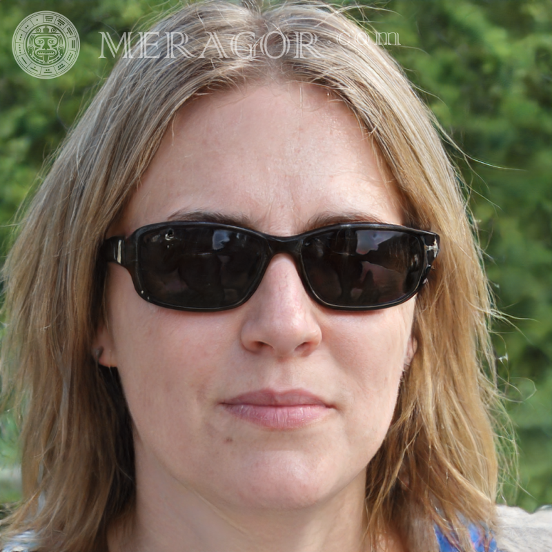Woman face with glasses photo British Europeans Women