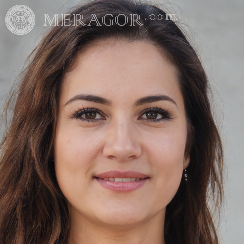 Rostro de mujer en un avatar en una tarjeta de visita. Portugués Europeos Mujeres