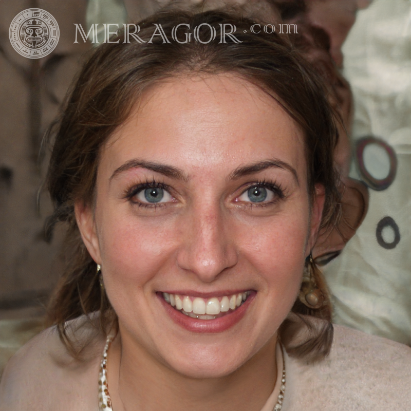 Foto einer fröhlichen ukrainischen Frau Ukrainer Europäer Russen