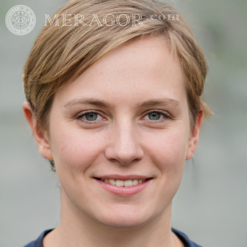 Photo of a woman with short hair for profile picture Russians Europeans Canadians