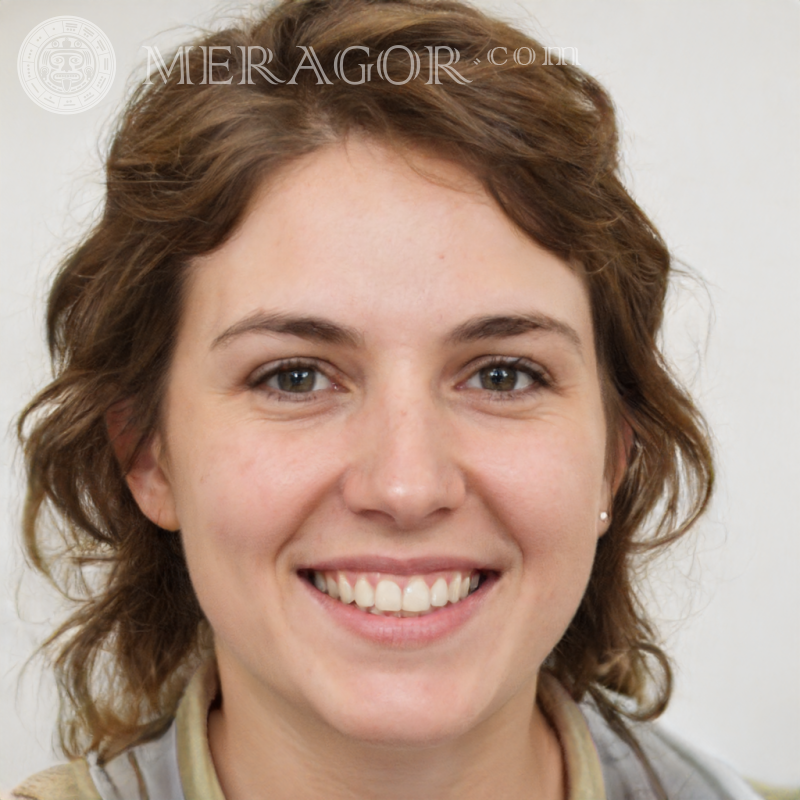 Beautiful face of curly woman Russians Europeans Ukrainians