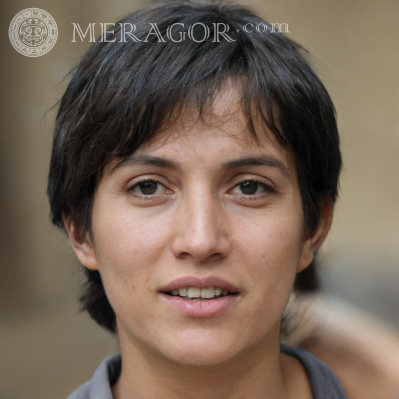 Das Gesicht einer schlagfertigen Frau auf einem Avatar Mexikaner Frauen Gesichter, Porträts