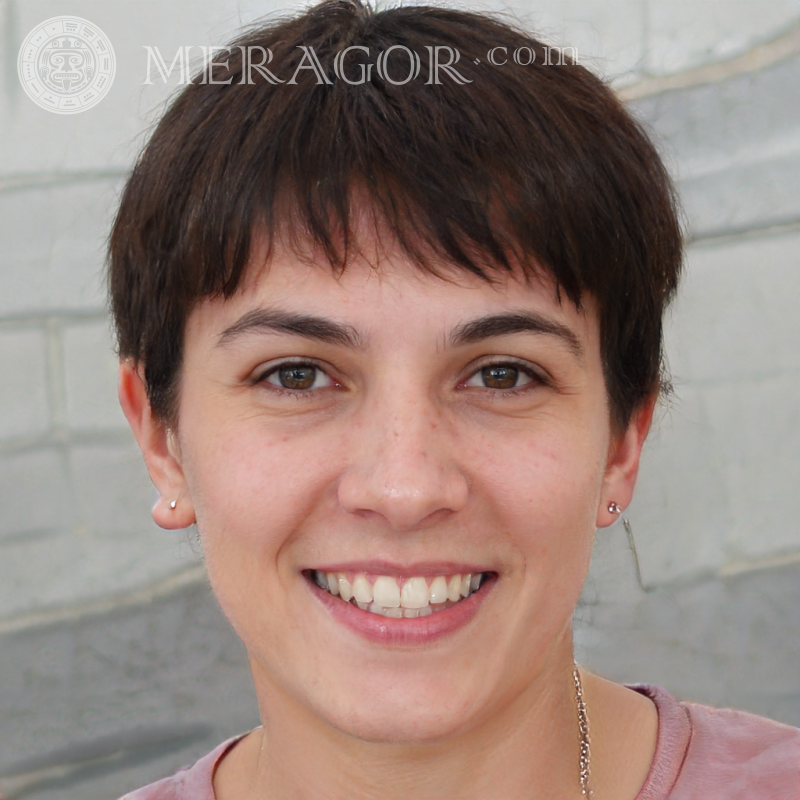 Photo of a girl with medium short hairstyle Russians Europeans Ukrainians