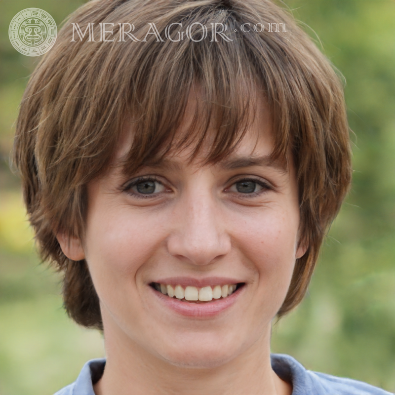 Фото молодой женщины со средними волосами Русские Европейцы Украинцы