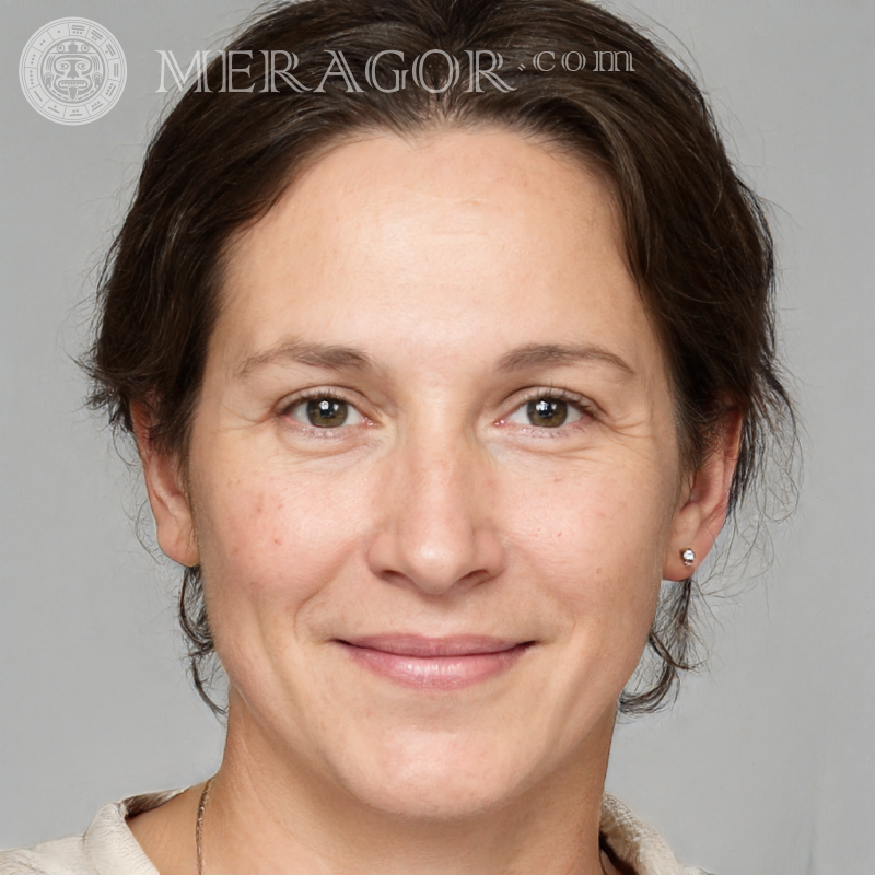 Baixar rosto feminino em um fundo cinza para foto de perfil Britânico Europeus Mulheres