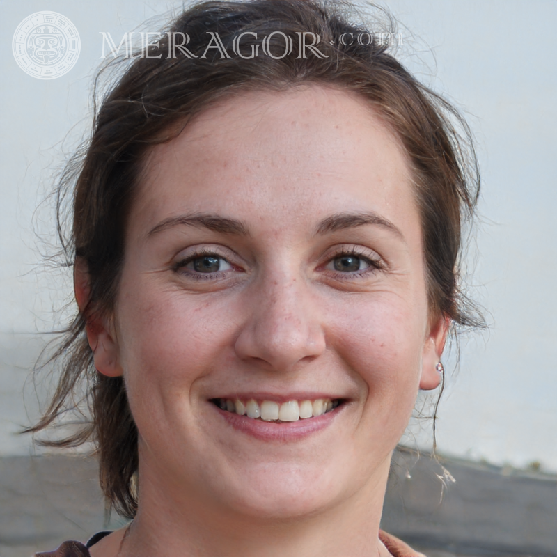 Sorriso feminino natural para foto de perfil Canadenses Americanos Europeus