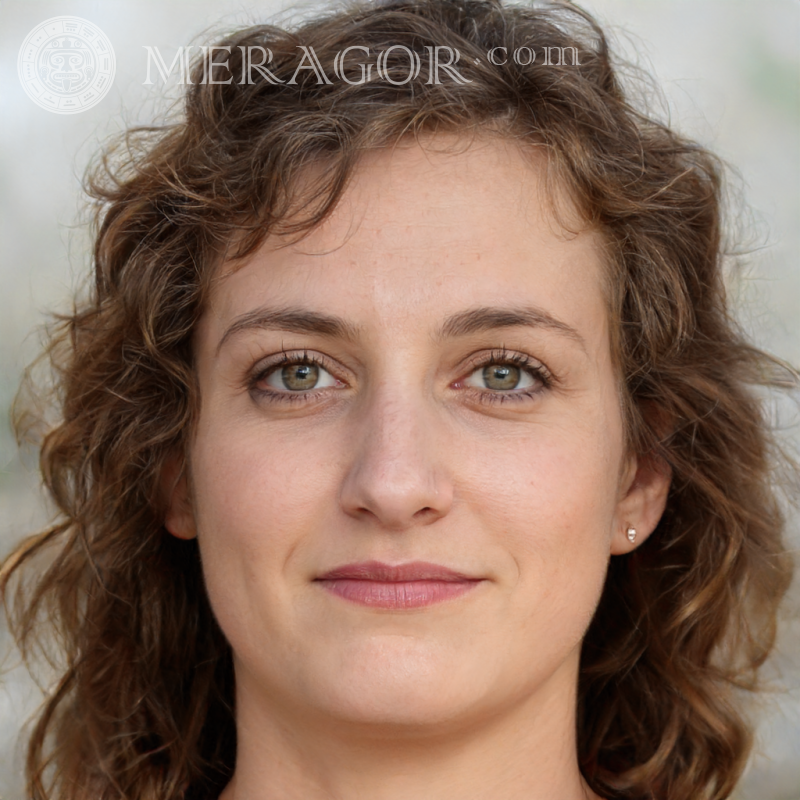 Foto de rosto aberto feminino Americanos Europeus Canadenses