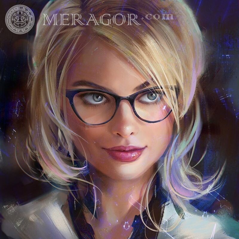 Fille blonde avec des lunettes photo sur avatar Visages de filles Blonds Avec les lunettes Les filles
