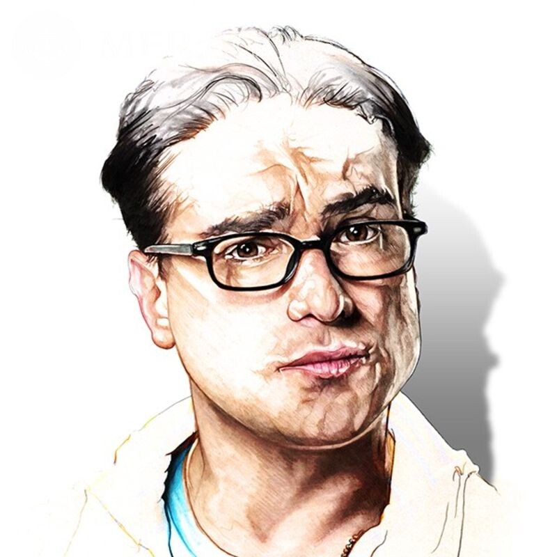 Photo sur l'homme avatar avec des lunettes Visages, portraits Animé, dessin Avec les lunettes