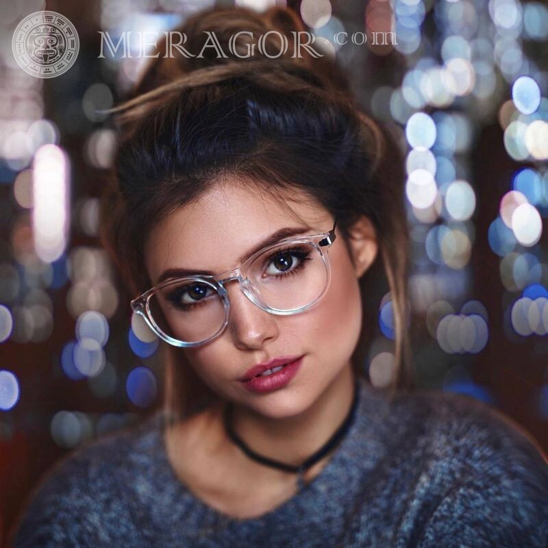 Girls with beautiful glasses for icon Faces of girls In glasses Small girls Girls
