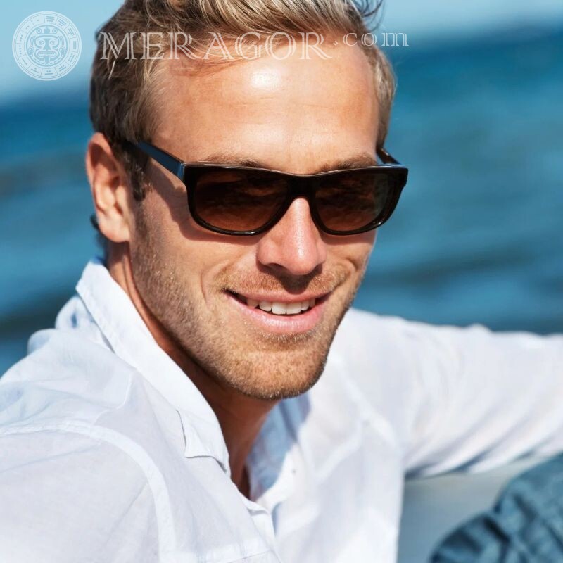 Hombre con gafas de sol en avatar Rostros de chicos Americanos Gafas Caras, retratos