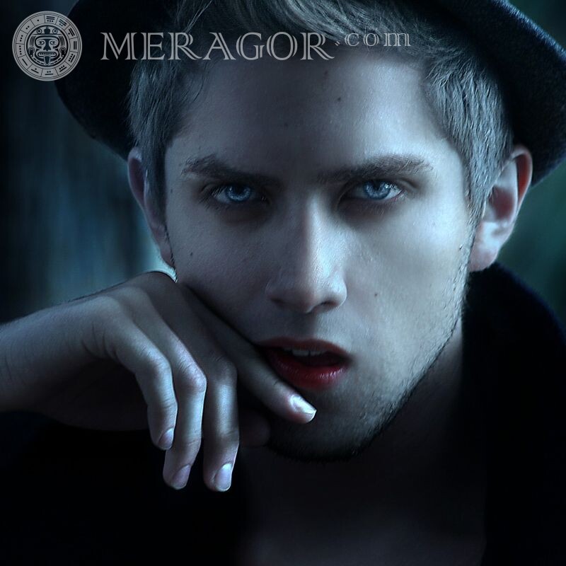 Vampire-like guy avatar Faces of guys Vampires In a cap Faces, portraits