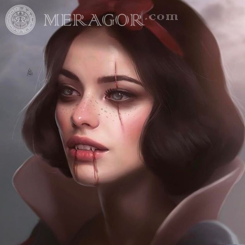 Imagem de avatar de vampiro branco de neve Rostos de meninas Vampiros Meninas Pessoa, retratos