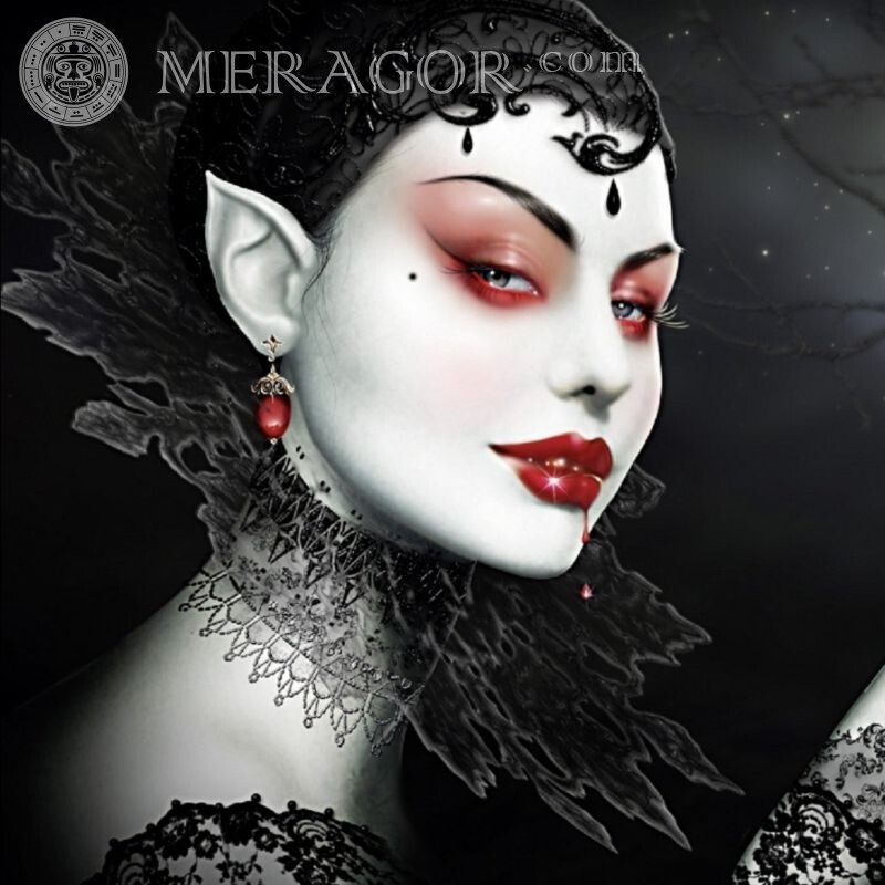 Vampir weibliches Bild Avatar Gesichter, Porträts Vampire Mädchen