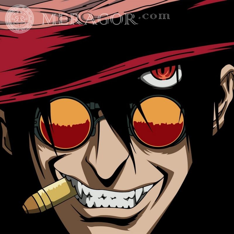 Retrato de Van Helsing no avatar Pessoa, retratos Anime, desenho Vampiros Na tampa