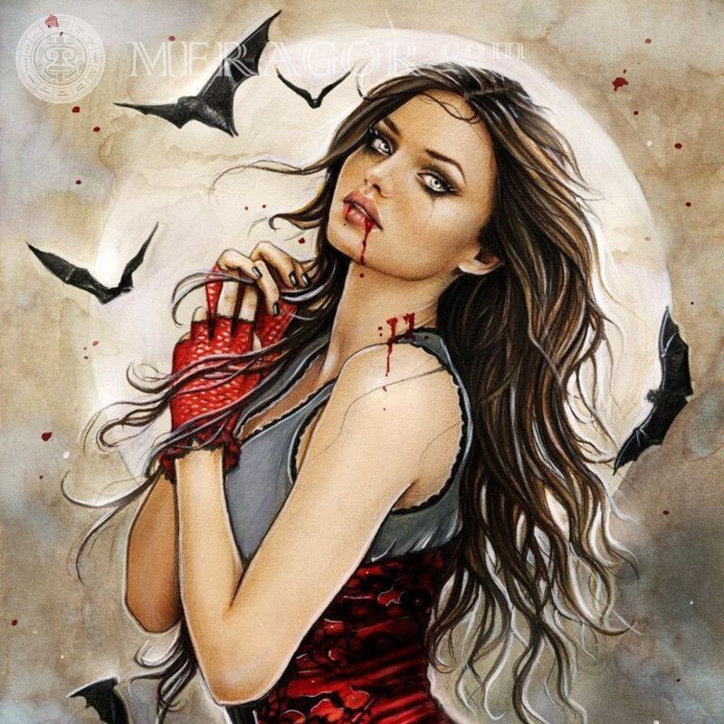 Картинка девушки вампира на аватар