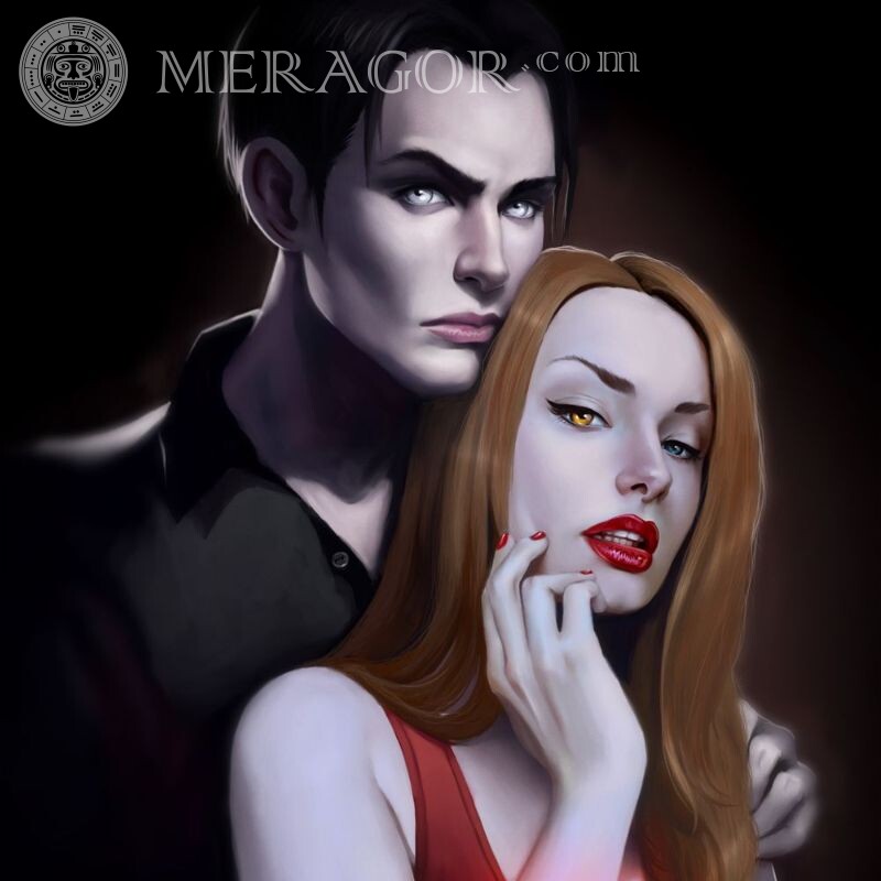 Скачать парень и девушка вампиры на аву Вампиры Парень с девушкой