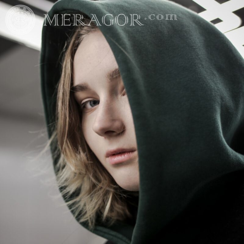 Avatar for a girl of 16 years with a hood Hooded Faces, portraits Faces of girls