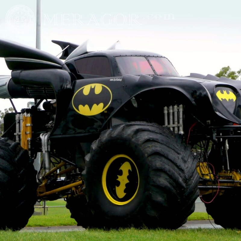 Laden Sie ein Foto auf dem Avatar des Batman-Autos herunter Autos Transport