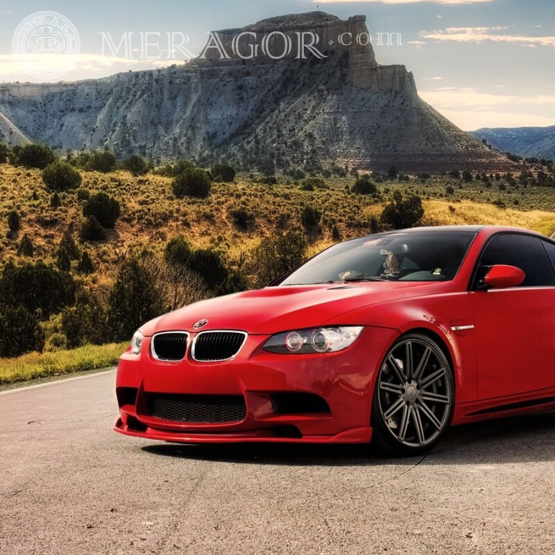 Laden Sie das BMW Foto auf Avatar für schönes Mädchen herunter Autos Rottöne Transport