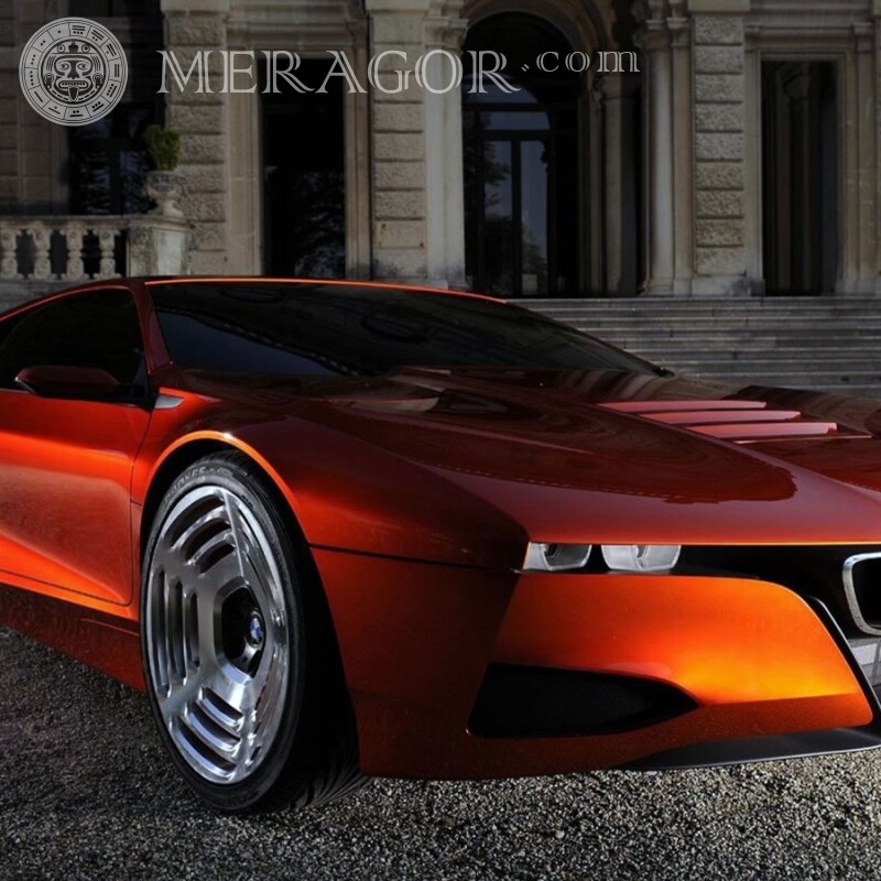 Laden Sie ein Foto eines glamourösen BMW Autos herunter Autos Rottöne Transport