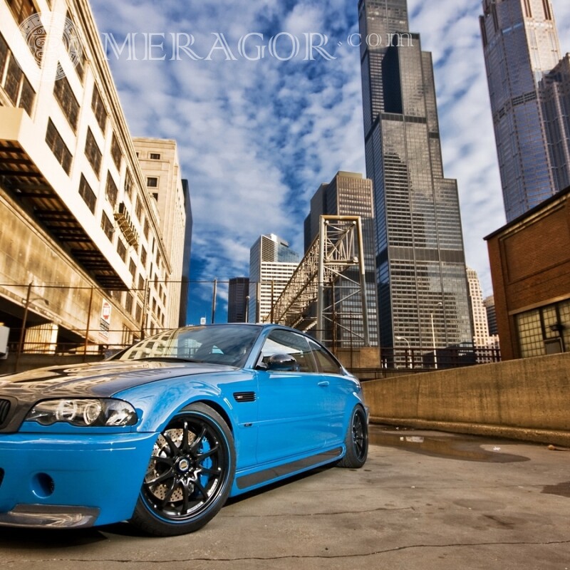 Foto do carro BMW no avatar VK Carros Azul Transporte