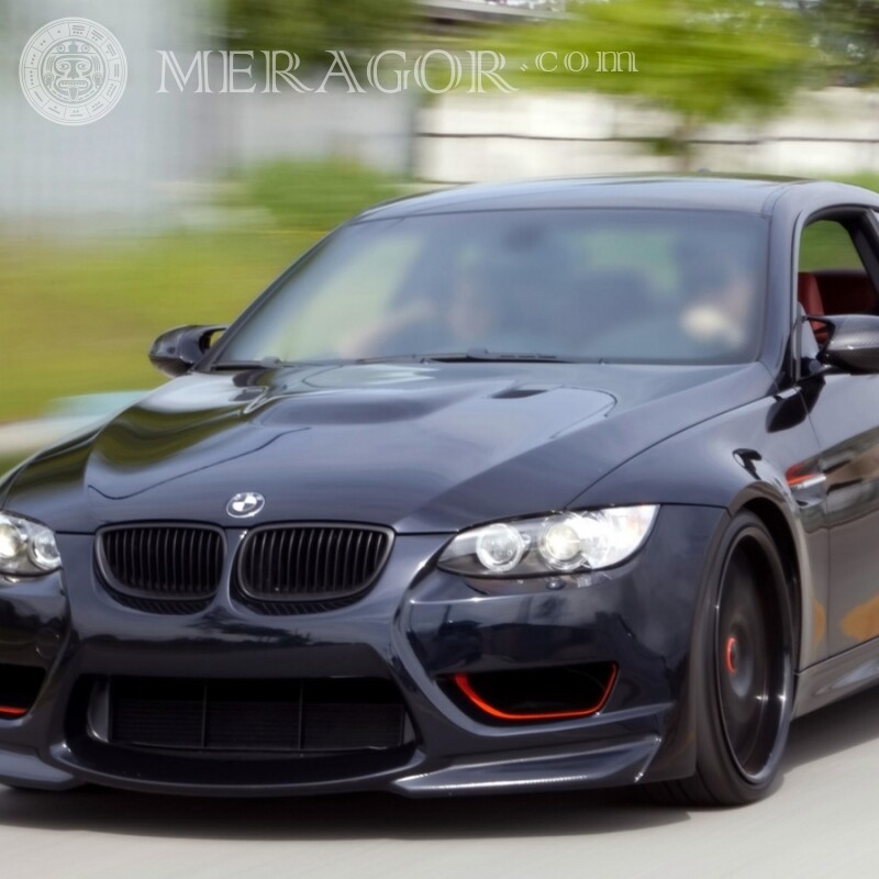 Laden Sie ein Foto eines coolen BMW auf den Avatar eines Mannes herunter Autos Transport