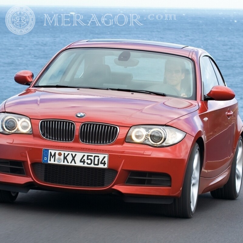 Foto eines schönen BMW auf dem Profilbild des Mädchens Autos Transport