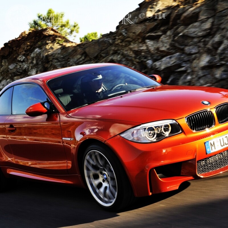 Фотка BMW скачать на аватарку для девушки Автомобили Красные Транспорт