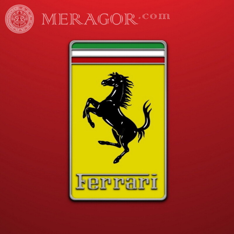 Descarga el icono de Ferrari en tu foto de perfil Emblemas de coche Autos Logotipos