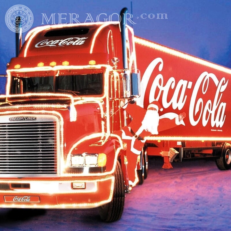 Camión con Coca-Cola en tu foto de perfil Logotipos Autos Para el año nuevo