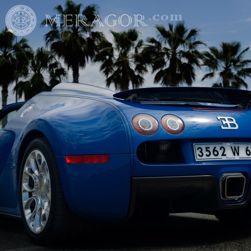 На аву скачать картинку Bugatti для парня Автомобили Синие Транспорт