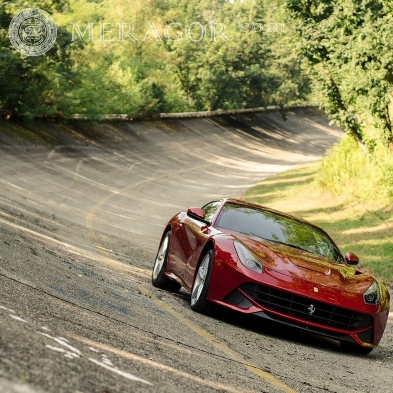 Машина Ferrari фото Автомобили Красные Транспорт