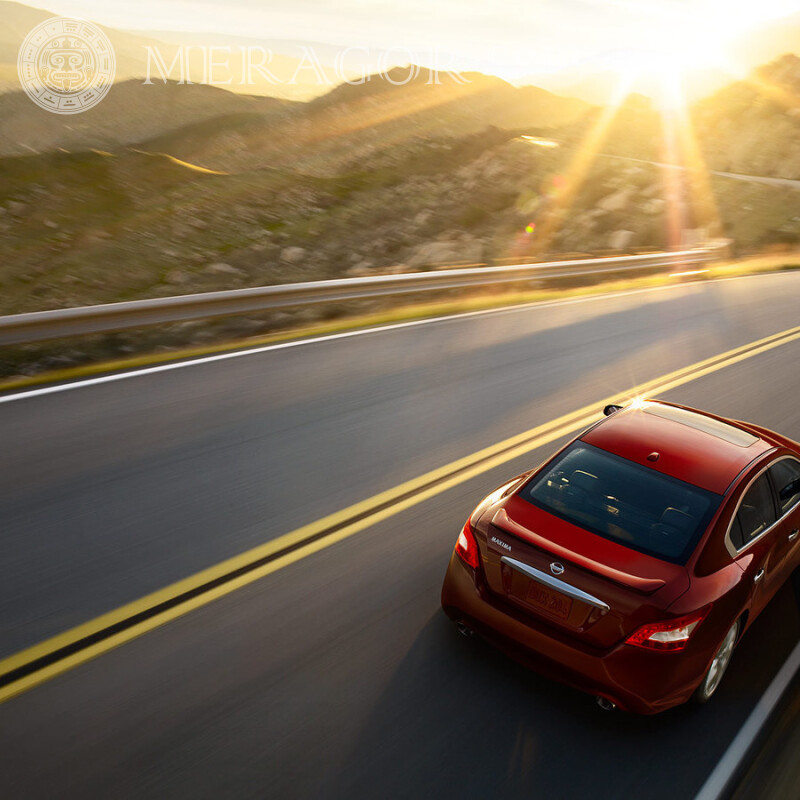 Laden Sie das Bild von Nissan auf den VK-Avatar herunter Autos Rottöne Transport