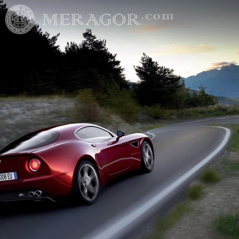 Laden Sie ein schönes Foto eines Autos auf Ihren Avatar herunter Autos Rottöne Transport