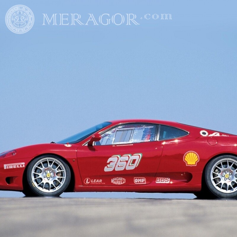 Завантажити фото Ferrari на аватарку для аккаунта Автомобілі Червоні Транспорт