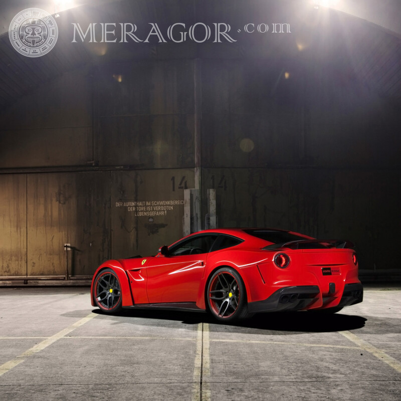 Завантажити фотку Ferrari на аватарку крутому чоловікові Автомобілі Червоні Транспорт
