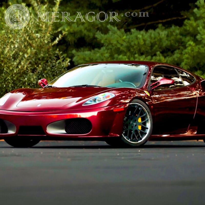 Фотка Ferrari скачать на аву Автомобили Красные Транспорт