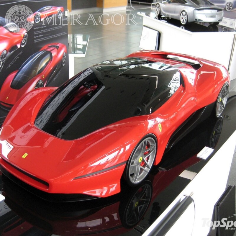 Téléchargez la photo de profil de la voiture Ferrari pour la photo de profil Les voitures Rouges Transport