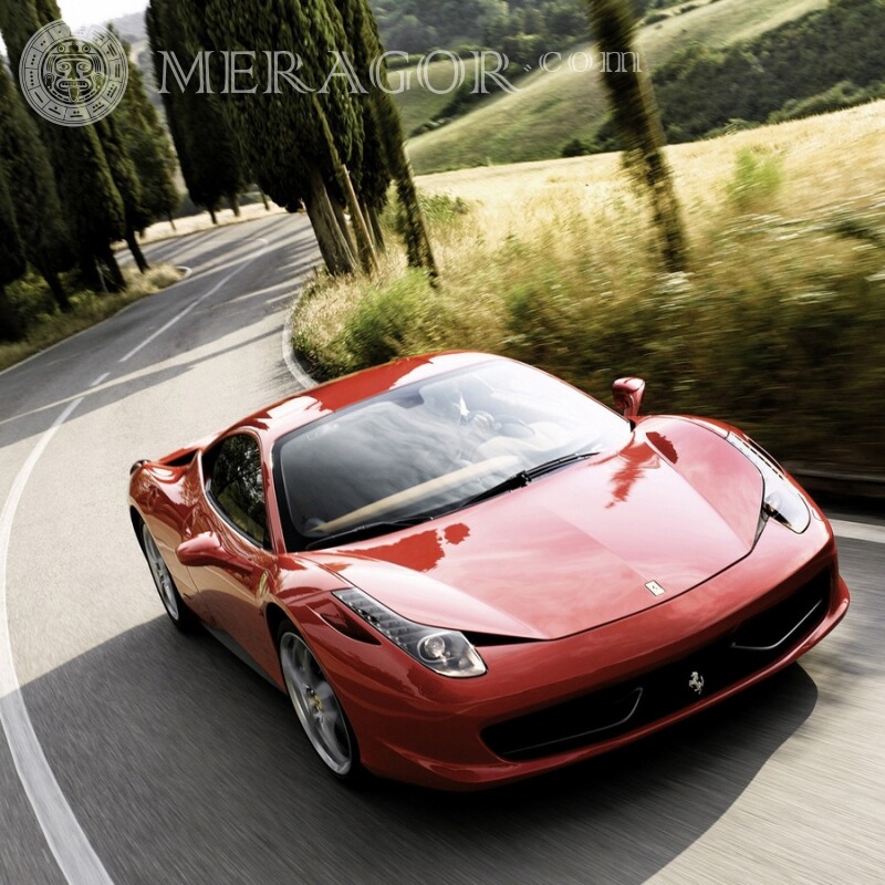 Téléchargement de photos Ferrari sur le profil de l'homme sur YouTube Les voitures Rouges Transport