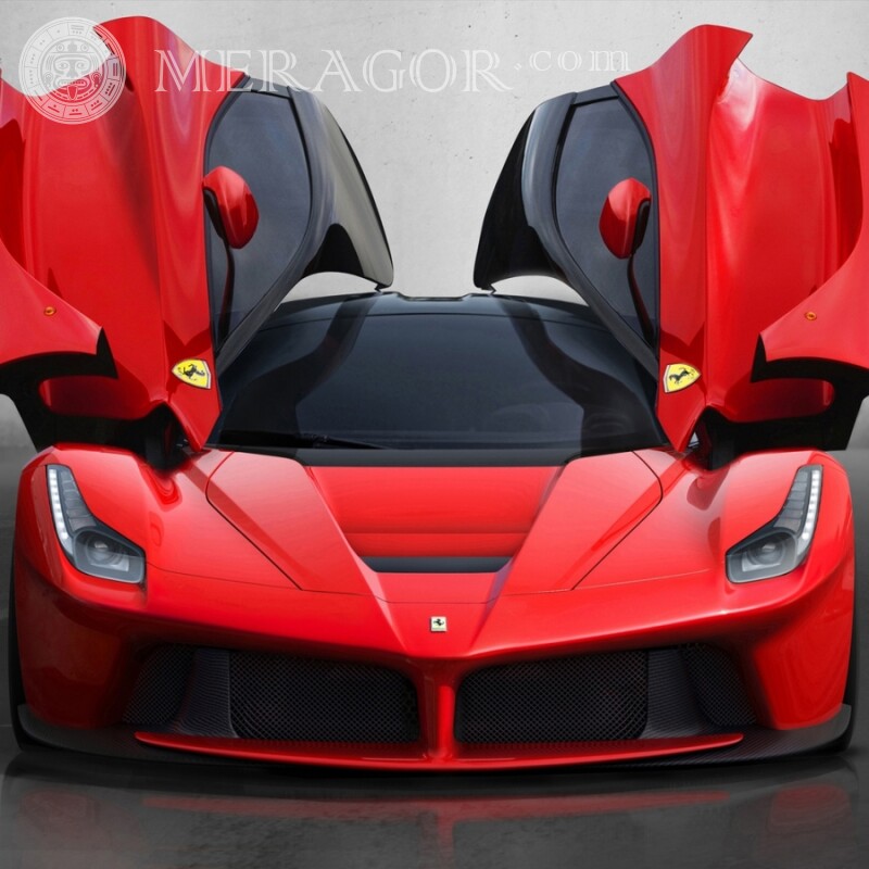 Ferrari télécharge une photo sur la photo de profil du gars sur Instagram Les voitures Rouges Transport